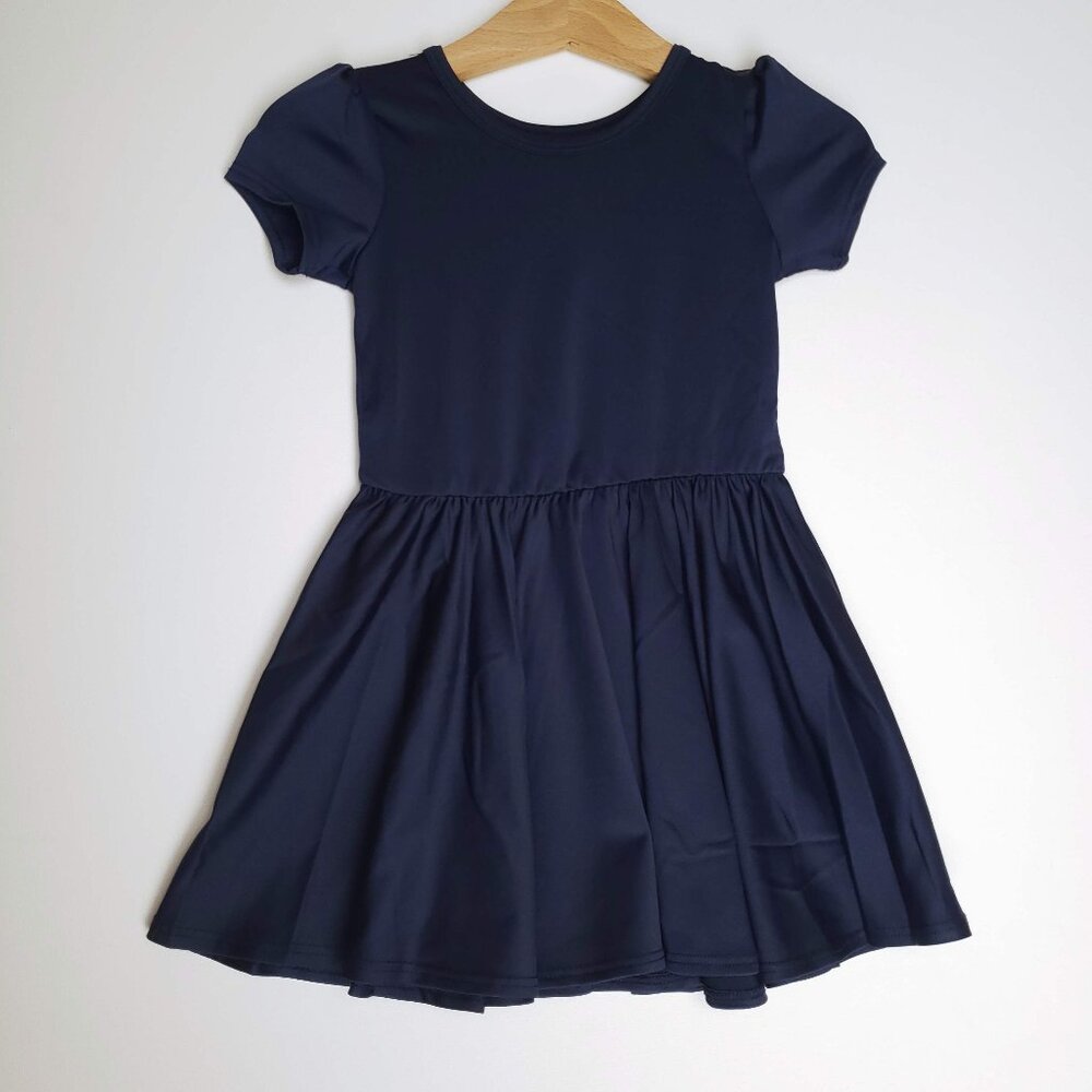 DotDotSmile 12-24 month Classic Cap Dress NWT - Solid Navy